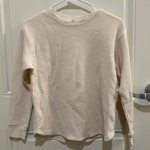 Uniqlo Waffle Knit Cream Sweater